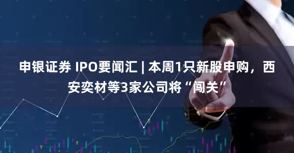 申银证券 IPO要闻汇 | 本周1只新股申购，西安奕材等3家公司将“闯关”