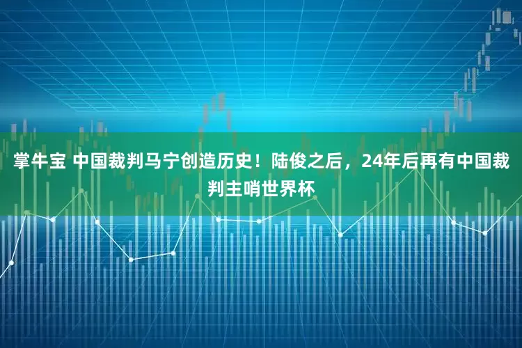 掌牛宝 中国裁判马宁创造历史！陆俊之后，24年后再有中国裁判主哨世界杯